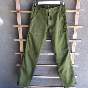Topo Designs Pants Snap Pockets Olive Green
